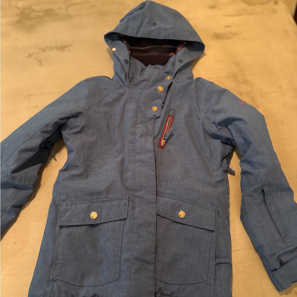 Roxy Kids Blue Hooded Snowboarding Jacket